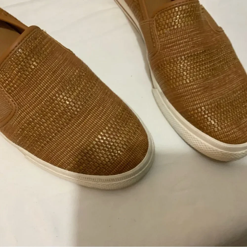 Lauren by Ralph Lauren Jinny Womens Woven Slip-On Sneaker. Tan Cushionin 8 B